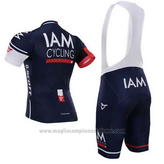 2015 Abbigliamento Ciclismo IAM Blu Manica Corta e Salopette